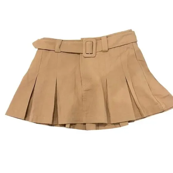Y2K Fall Style Trendy Brown Pleated Mini Skirt by All in Favor Size S - Picture 1 of 4
